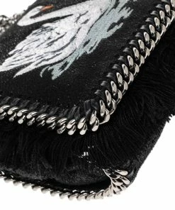 Deals ⌛ Stella McCartney Black Faux Leather Falabella Swan Crossbody Bag For 👩 Women ✨ -Stella McCartney Shop luxury women stella mccartney used handbags p488405 010