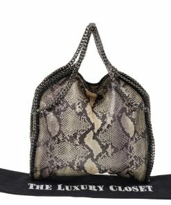 Top 10 🎁 Stella McCartney Beige Faux Python Leather Falabella Tote For 👩 Women 😉 -Stella McCartney Shop luxury women stella mccartney used handbags p489842 009