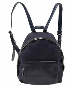 Buy 🥰 Stella McCartney Dark Blue Faux Suede Falabella 🎒 Backpack For 👩 Women 🤩