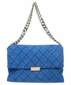 Coupon โ Stella McCartney Blue Quilted Faux Suede Beckett Shoulder Bag For ๐ฉ Women ๐คฉ