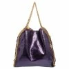 Flash Sale 🔥 Stella McCartney Metallic Purple Faux Python Leather Large Falabella Tote For 👩 Women 😍