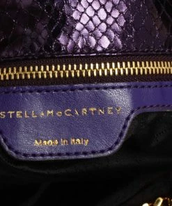 Flash Sale 🔥 Stella McCartney Metallic Purple Faux Python Leather Large Falabella Tote For 👩 Women 😍 -Stella McCartney Shop luxury women stella mccartney used handbags p499965 014