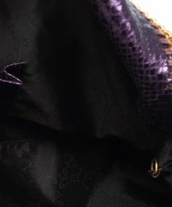 Flash Sale 🔥 Stella McCartney Metallic Purple Faux Python Leather Large Falabella Tote For 👩 Women 😍 -Stella McCartney Shop luxury women stella mccartney used handbags p499965 016