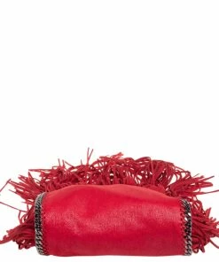 Brand new 🤩 Stella McCartney Red Faux Suede Small Falabella Fringed Tote For 👩 Women 😀 -Stella McCartney Shop luxury women stella mccartney used handbags p502570 009