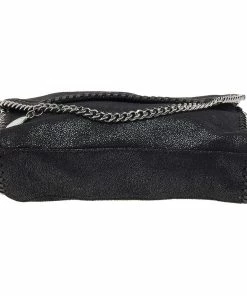 Coupon 🥰 Stella McCartney Black Faux Suede Falabella Shoulder Bag For 👩 Women ⌛ -Stella McCartney Shop luxury women stella mccartney used handbags p503792 004