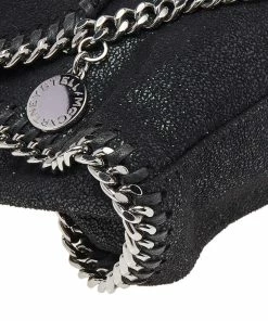 Coupon 🥰 Stella McCartney Black Faux Suede Falabella Shoulder Bag For 👩 Women ⌛ -Stella McCartney Shop luxury women stella mccartney used handbags p503792 005