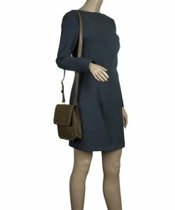 New 🌟 Stella McCartney Brown Woven Faux Leather Dawn Crossbody Bag For 👩 Women 🌟 -Stella McCartney Shop luxury women stella mccartney used handbags p50693 002