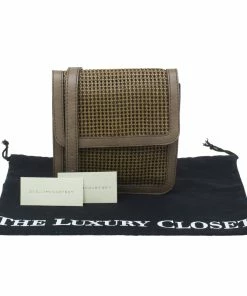New 🌟 Stella McCartney Brown Woven Faux Leather Dawn Crossbody Bag For 👩 Women 🌟 -Stella McCartney Shop luxury women stella mccartney used handbags p50693 015
