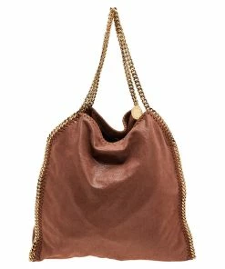 Cheapest 🛒 Stella McCartney Brown Faux Suede Large Falabella Tote For 👩 Women 🔥