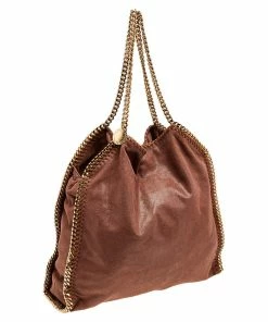Cheapest 🛒 Stella McCartney Brown Faux Suede Large Falabella Tote For 👩 Women 🔥 -Stella McCartney Shop luxury women stella mccartney used handbags p510926 006