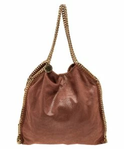 Cheapest 🛒 Stella McCartney Brown Faux Suede Large Falabella Tote For 👩 Women 🔥 -Stella McCartney Shop luxury women stella mccartney used handbags p510926 011