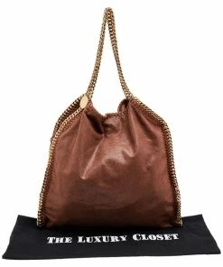 Cheapest 🛒 Stella McCartney Brown Faux Suede Large Falabella Tote For 👩 Women 🔥 -Stella McCartney Shop luxury women stella mccartney used handbags p510926 012