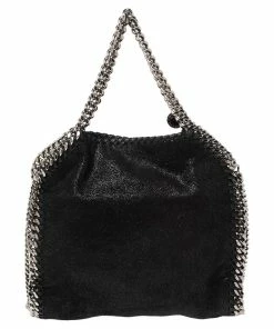 Best Pirce ⭐ Stella McCartney Black Faux Leather Mini Falabella Tote For 👩 Women 🎉 -Stella McCartney Shop luxury women stella mccartney used handbags p512490 004