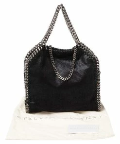 Best Pirce ⭐ Stella McCartney Black Faux Leather Mini Falabella Tote For 👩 Women 🎉 -Stella McCartney Shop luxury women stella mccartney used handbags p512490 005