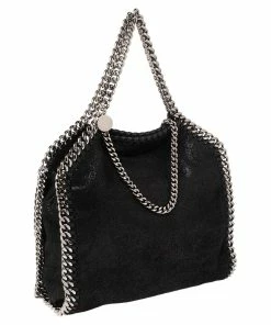 Best Pirce ⭐ Stella McCartney Black Faux Leather Mini Falabella Tote For 👩 Women 🎉 -Stella McCartney Shop luxury women stella mccartney used handbags p512490 006