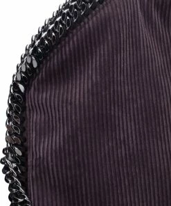 Cheapest 🔔 Stella McCartney Dark Purple Corduroy Falabella Fold Over Tote For 👩 Women 🎉 -Stella McCartney Shop luxury women stella mccartney used handbags p51398 006