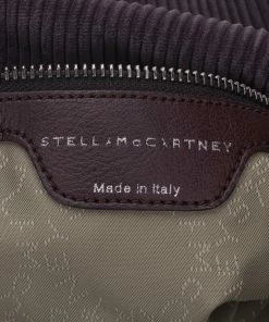 Cheapest 🔔 Stella McCartney Dark Purple Corduroy Falabella Fold Over Tote For 👩 Women 🎉 -Stella McCartney Shop luxury women stella mccartney used handbags p51398 013