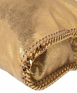 Coupon ✔️ Stella McCartney Gold Faux Suede Small Falabella Tote For 👩 Women 😀 -Stella McCartney Shop luxury women stella mccartney used handbags p514968 004