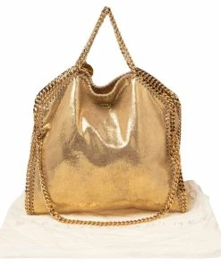 Coupon ✔️ Stella McCartney Gold Faux Suede Small Falabella Tote For 👩 Women 😀 -Stella McCartney Shop luxury women stella mccartney used handbags p514968 008