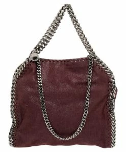 Outlet ✔️ Stella McCartney Burgundy Faux Suede Mini Falabella Tote For 👩 Women 🧨