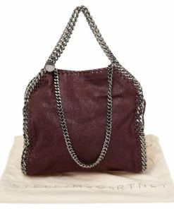 Outlet ✔️ Stella McCartney Burgundy Faux Suede Mini Falabella Tote For 👩 Women 🧨 -Stella McCartney Shop luxury women stella mccartney used handbags p519440 006