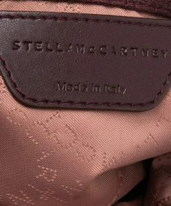 Outlet ✔️ Stella McCartney Burgundy Faux Suede Mini Falabella Tote For 👩 Women 🧨 -Stella McCartney Shop luxury women stella mccartney used handbags p519440 008