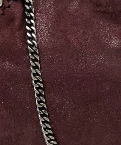 Outlet ✔️ Stella McCartney Burgundy Faux Suede Mini Falabella Tote For 👩 Women 🧨 -Stella McCartney Shop luxury women stella mccartney used handbags p519440 009