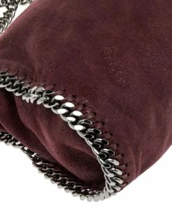 Outlet ✔️ Stella McCartney Burgundy Faux Suede Mini Falabella Tote For 👩 Women 🧨 -Stella McCartney Shop luxury women stella mccartney used handbags p519440 011