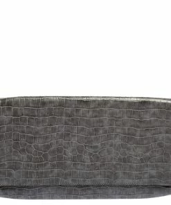 Flash Sale โ๏ธ Stella McCartney Grey Faux Croc Leather Oversized Flap Clutch For ๐ฉ Women โ๏ธ