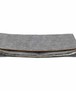 Flash Sale ✔️ Stella McCartney Grey Faux Croc Leather Oversized Flap Clutch For 👩 Women ✔️ -Stella McCartney Shop luxury women stella mccartney used handbags p520850 009