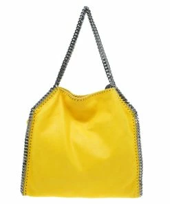 Budget 💯 Stella McCartney Yellow Faux Leather Small Falabella Tote For 👩 Women 💯 -Stella McCartney Shop luxury women stella mccartney used handbags p52489 004