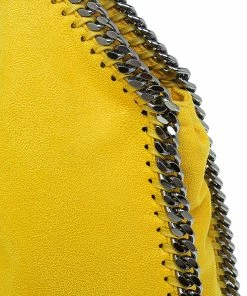 Budget 💯 Stella McCartney Yellow Faux Leather Small Falabella Tote For 👩 Women 💯 -Stella McCartney Shop luxury women stella mccartney used handbags p52489 006