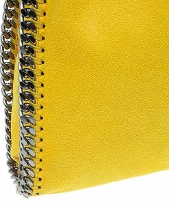 Budget 💯 Stella McCartney Yellow Faux Leather Small Falabella Tote For 👩 Women 💯 -Stella McCartney Shop luxury women stella mccartney used handbags p52489 010