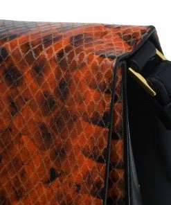 Deals 🔥 Stella McCartney Orange Faux Python Mini Beckett Crossbody Bag For 👩 Women ✨ -Stella McCartney Shop luxury women stella mccartney used handbags p52588 006