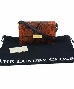Deals 🔥 Stella McCartney Orange Faux Python Mini Beckett Crossbody Bag For 👩 Women ✨ -Stella McCartney Shop luxury women stella mccartney used handbags p52588 016