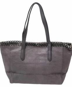 Hot Sale 🔔 Stella McCartney Grey Faux Leather Shopper Tote For 👩 Women 💯 -Stella McCartney Shop luxury women stella mccartney used handbags p526868 006