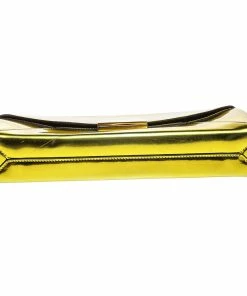 Brand new ✨ Stella McCartney Yellow Metallic Faux Leather Beckett Envelope Clutch For 👩 Women 🥰 -Stella McCartney Shop luxury women stella mccartney used handbags p527909 002