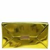 Brand new ✨ Stella McCartney Yellow Metallic Faux Leather Beckett Envelope Clutch For 👩 Women 🥰 -Stella McCartney Shop luxury women stella mccartney used handbags p527909 010