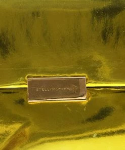 Brand new ✨ Stella McCartney Yellow Metallic Faux Leather Beckett Envelope Clutch For 👩 Women 🥰 -Stella McCartney Shop luxury women stella mccartney used handbags p527909 011