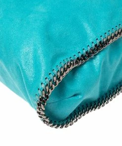Best Sale 👏 Stella McCartney Tosca Green Faux Suede Large Falabella Tote For 👩 Women 👏 -Stella McCartney Shop luxury women stella mccartney used handbags p533020 008