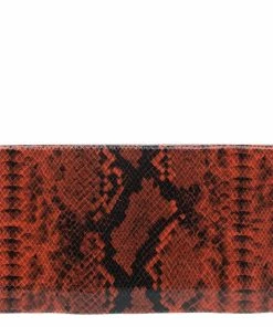 Hot Sale 👏 Stella McCartney Orange Alter Faux Python Beckett Clutch For 👩 Women 😍 -Stella McCartney Shop luxury women stella mccartney used handbags p53307 004