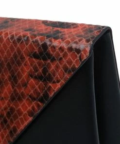 Hot Sale 👏 Stella McCartney Orange Alter Faux Python Beckett Clutch For 👩 Women 😍 -Stella McCartney Shop luxury women stella mccartney used handbags p53307 006