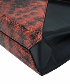 Hot Sale 👏 Stella McCartney Orange Alter Faux Python Beckett Clutch For 👩 Women 😍 -Stella McCartney Shop luxury women stella mccartney used handbags p53307 011