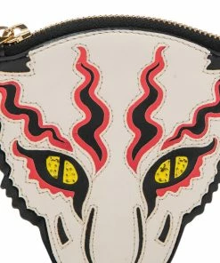 Outlet 🔥 Stella McCartney White/Black Leather Wild Cats Coin Purse For 👩 Women 🛒 -Stella McCartney Shop luxury women stella mccartney used handbags p534592 007
