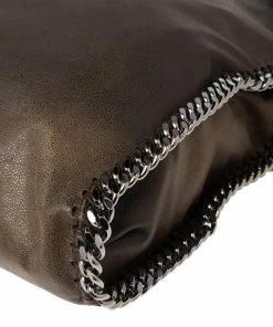 Deals 🤩 Stella McCartney Dark Olive Faux Suede Small Falabella Tote For 👩 Women ⌛ -Stella McCartney Shop luxury women stella mccartney used handbags p534880 004