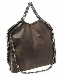 Deals 🤩 Stella McCartney Dark Olive Faux Suede Small Falabella Tote For 👩 Women ⌛ -Stella McCartney Shop luxury women stella mccartney used handbags p534880 007