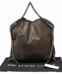Deals 🤩 Stella McCartney Dark Olive Faux Suede Small Falabella Tote For 👩 Women ⌛ -Stella McCartney Shop luxury women stella mccartney used handbags p534880 008