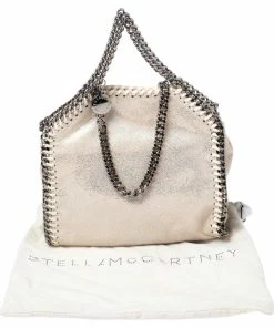 Best deal ❤️ Stella McCartney White Iridescent Faux Leather Tiny Falabella Shoulder Bag For 👩 Women ⭐ -Stella McCartney Shop luxury women stella mccartney used handbags p537408 006