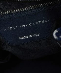 Best Pirce 🤩 Stella McCartney Navy Blue Leopard Print Velvet Small Falabella Tote For 👩 Women 👏 -Stella McCartney Shop luxury women stella mccartney used handbags p537808 003