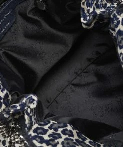 Best Pirce 🤩 Stella McCartney Navy Blue Leopard Print Velvet Small Falabella Tote For 👩 Women 👏 -Stella McCartney Shop luxury women stella mccartney used handbags p537808 005